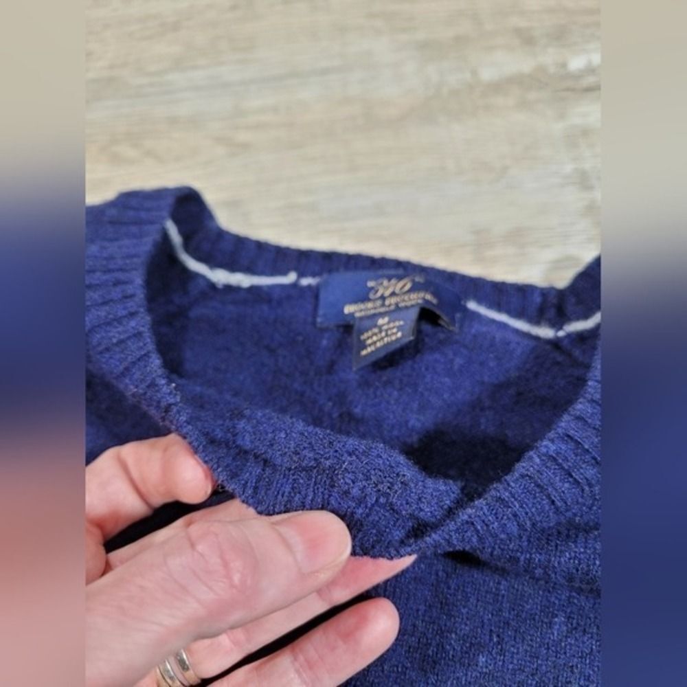 Washable Wool Brooks Brothers 346 Sweater M/ M Blue Crewneck LN - Picture 13 of 16